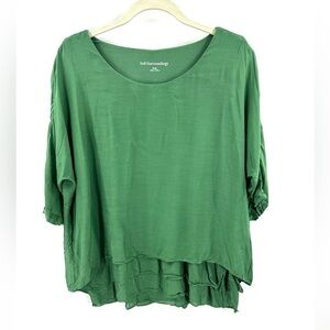 Soft Surroundings Tunic Top Womens Small Kelly Green Soft Stretch Comfy Holiday